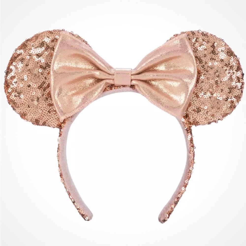 Minnie Mouse Sequined Ear Headband for Adults – Rose Gold